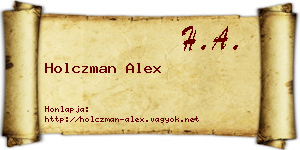 Holczman Alex névjegykártya